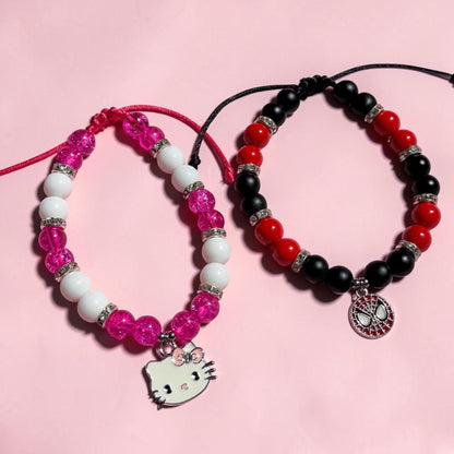 Set Pulseras Spiderman & hello kitty Cutie