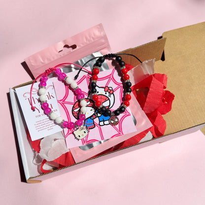 Set Pulseras Spiderman & hello kitty Cutie