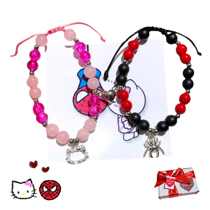 Set Pulseras de Spiderman x Hello kitty