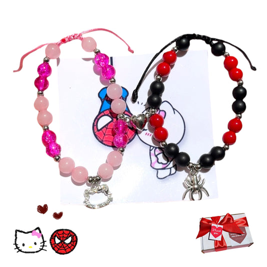 Set Pulseras de Spiderman x Hello kitty