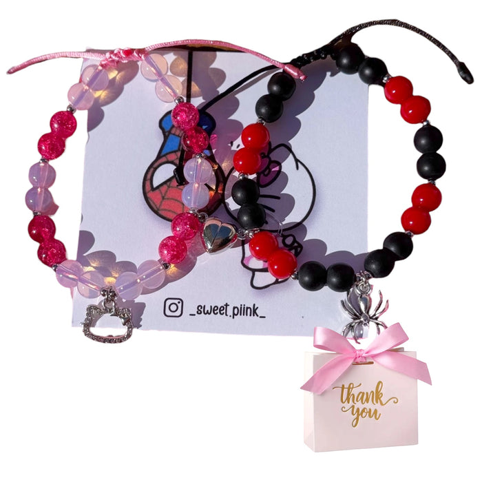 Set Pulseras de Spiderman x Hello kitty