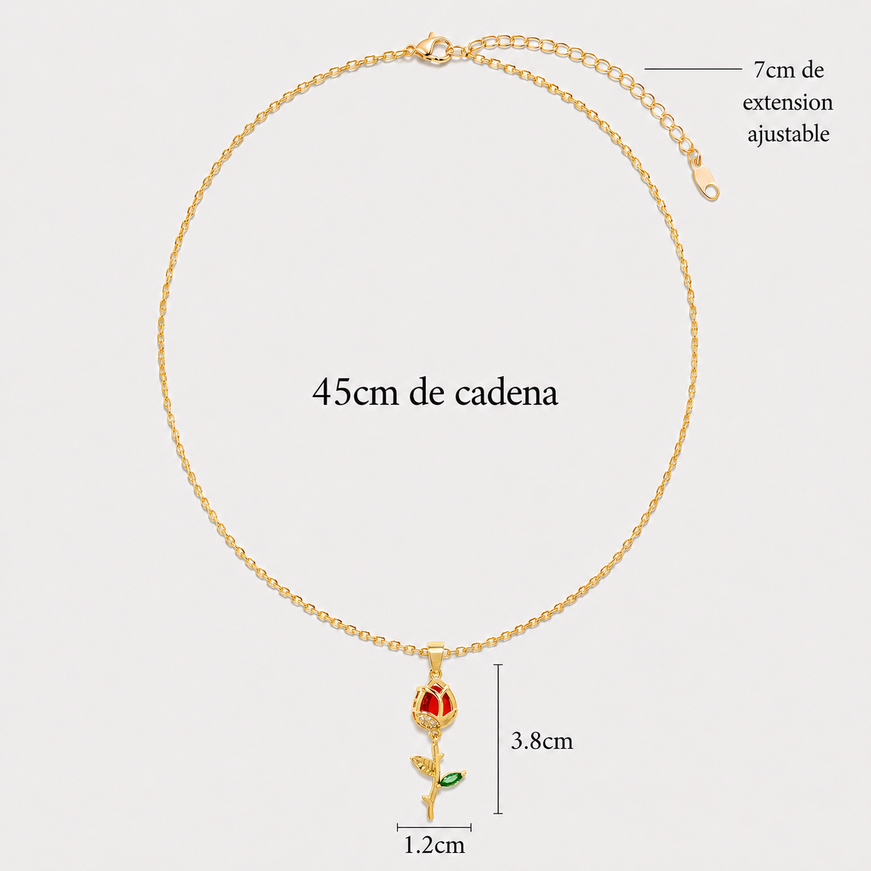 Collar Rosa eterna Beauty and the beast