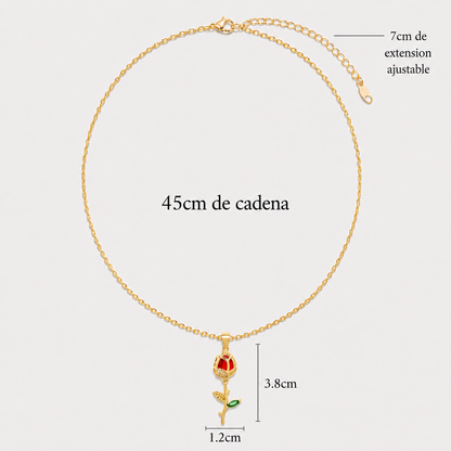 Collar Rosa eterna Beauty and the beast