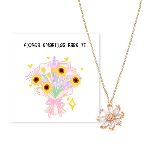 Collar girasol 21 de marzo+ bolsita de regalo