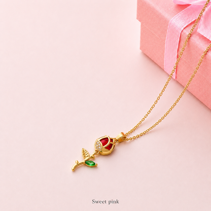 Collar Rosa eterna Beauty and the beast