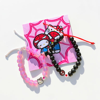 Set Pulseras Spider & Kitty Love
