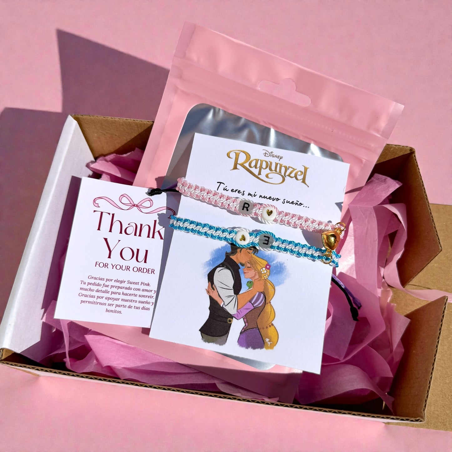 Set Pulseras Tangled Iniciales Personalizadas