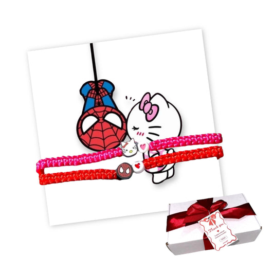 Pulseras Tejidas de Hello Kitty y Spiderman
