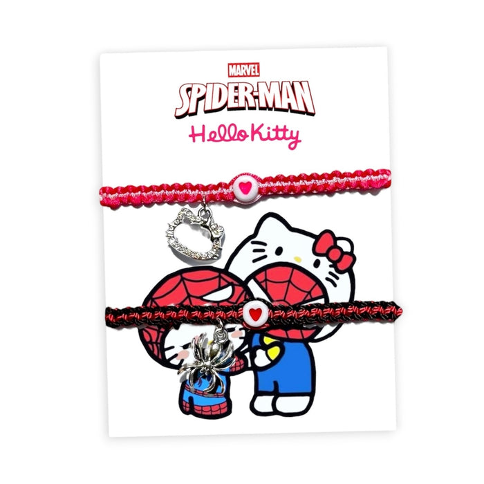 Set Pulseras Tejidas Hello Kitty x Spiderman