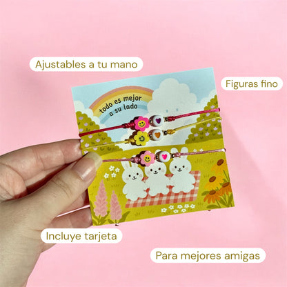 Set Pulseras Besties Forever