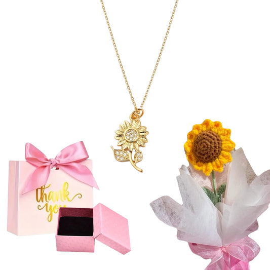 Collar Girasol + ramo crochet