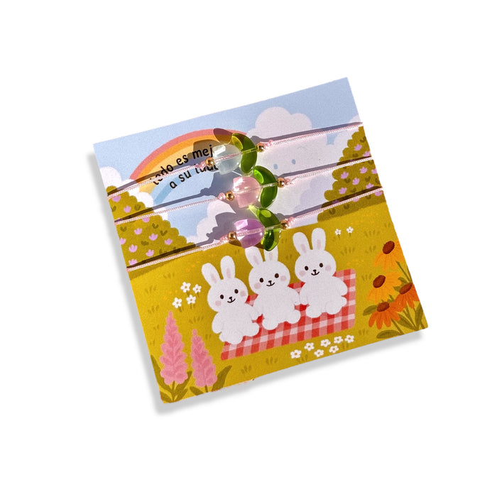 Set Pulseras tulipanes best friends