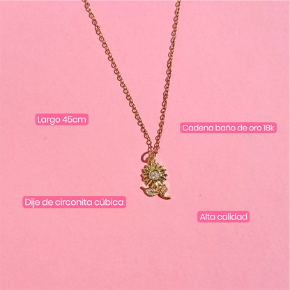 Collar flor amarilla + bolsita de regalo